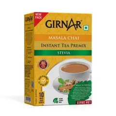 Trà Sữa Ấn Độ Girnar Instant Masala Chai Gói 10 Bịch - Hỗn Hợp Nguyên Liệu Đường Stevia, Thưởng Thức Vị Truyền Thống Không Đường