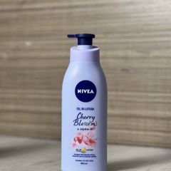 Sữa Dưỡng Thể NIVEA Oil in Lotion Hoa Anh Đào & Dầu Jojoba 400ml - Dưỡng Ẩm, Thấm Nhanh, Không Nhờn Rít