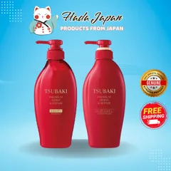 Dầu Gội & Xả Tsubaki Màu Đỏ 450ml - Dưỡng Tóc Mềm Mượt, Suôn Thẳng, Hương Thơm Sang Trọng, Chuẩn Salon Nhật Bản