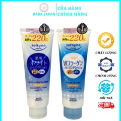 Sữa Rửa Mặt Dưỡng Ẩm Làm Sáng Da Kosé Softymo White & Collagen - Kiềm Dầu, Mờ Vết Thâm, Chính Hãng Nhật Bản