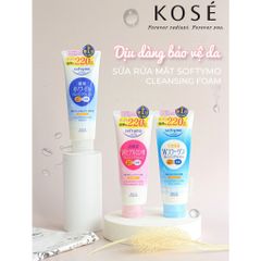Sữa Rửa Mặt Dưỡng Ẩm Làm Sáng Da Kosé Softymo White & Collagen - Kiềm Dầu, Mờ Vết Thâm, Chính Hãng Nhật Bản