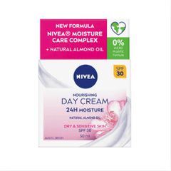 Kem Dưỡng Ngày Nivea Nourishing Day Cream SPF 30 - 50ml Cho Da Khô Nhạy Cảm, Dưỡng Ẩm Tối Ưu Và Bảo Vệ Nắng