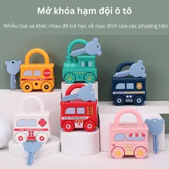 Móc Khóa Tàu Hỏa Ô Tô Montessori - Đồ Chơi Giáo Dục Sớm Cho Trẻ, Nhận Thức Màu Sắc, Xe Cộ, Chữ Và Số
