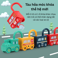 Móc Khóa Tàu Hỏa Ô Tô Montessori - Đồ Chơi Giáo Dục Sớm Cho Trẻ, Nhận Thức Màu Sắc, Xe Cộ, Chữ Và Số