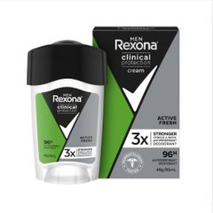 Sáp khử mùi Rexona Clinical Protection Cream Active Fresh 48g - Bảo vệ chống mồ hôi vượt trội, tươi mát suốt cả ngày