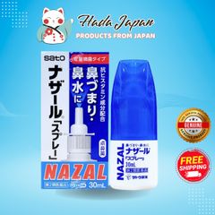 Xịt Mũi Cải Thiện Xoang Nazal Nhật Bản 30ml - Thông Mũi, Giảm Nghẹt, Hỗ Trợ Viêm Xoang, Dị Ứng, Cảm Lạnh