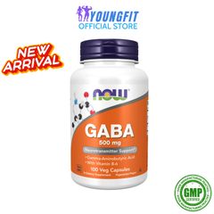 Viên Uống GABA Vitamin B6 NOW 100 Viên - Hỗ Trợ Giấc Ngủ Ngon, Giảm Căng Thẳng, Thích Hợp Cho Người Stress