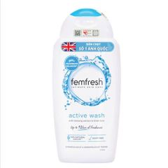Dung dịch vệ sinh phụ nữ Femfresh Active Wash 250ml - Hàng Anh nhập khẩu chính ngạch, tươi mát và an toàn hàng ngày