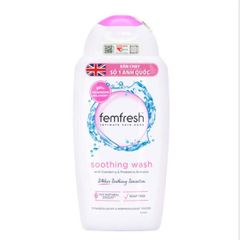 Dung dịch vệ sinh phụ nữ Femfresh Soothing Wash 250ml - Nhập khẩu chính ngạch, an toàn, tươi mát, kháng khuẩn, hàng Anh