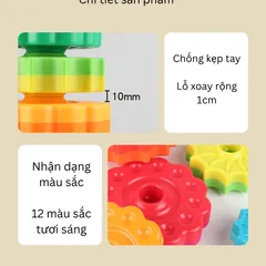 Tháp Xoay Cầu Vồng Kích Thích Thị Giác Cho Bé – Đồ Chơi Giáo Dục Phát Triển Kỹ Năng Và Nhận Biết Màu Sắc