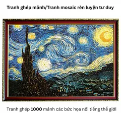 Tranh Ghép Mảnh Mosaic 1000 Mảnh Họa Tiết Nổi Tiếng Thế Giới - Đồ Chơi Giáo Dục Rèn Luyện Tư Duy và Tập Trung Cho Trẻ Em