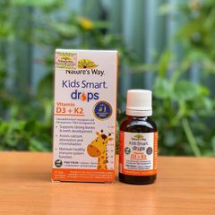 Vitamin D3 + K2 Nature's Way Kids Smart Drops 11ml - Hỗ trợ hấp thụ Canxi và tăng cường sức khỏe xương cho trẻ em