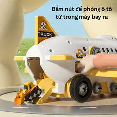 Máy Bay Chở Ô Tô Đồ Chơi Cao Cấp 2 Trong 1 - Đồ Chơi Kỹ Thuật Tương Tác Kèm Dụng Cụ Lắp Ráp Cho Trẻ Em
