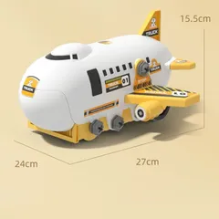 Máy Bay Chở Ô Tô Đồ Chơi Cao Cấp 2 Trong 1 - Đồ Chơi Kỹ Thuật Tương Tác Kèm Dụng Cụ Lắp Ráp Cho Trẻ Em