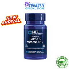 Viên Uống BioActive Folate Vitamin B12 5-MTHF Life Extension - Hỗ Trợ Sức Khỏe Não Bộ và Tim Mạch (Hộp 90 viên)