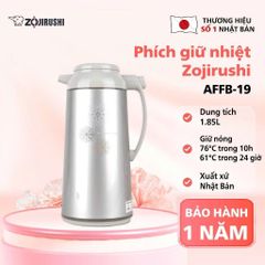 Phích Giữ Nhiệt Zojirushi AFFB-19-SF 1.85L - Bình Thủy Bấm Rót Nhật Bản Chất Lượng Cao, Thiết Kế Tiện Dụng, Giữ Nước Nóng Lâu