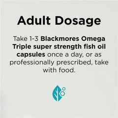 Viên uống dầu cá Omega 3 Blackmores Omega Triple Super Strength - Bổ sung Omega-3, tăng cường sức khỏe tim mạch và chức năng não bộ, 60 viên