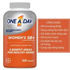 Vitamin Tổng Hợp One A Day Women’s 50+ 300 Viên - Tăng Cường Sức Khỏe Phụ Nữ Trên 50 Tuổi, Hỗ Trợ Tim Mạch, Xương Khớp