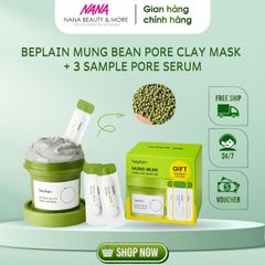 Mặt Nạ Đất Sét Beplain Đậu Xanh Giảm Mụn Đầu Đen + 3 Serum Đậu Xanh 120ML - Dưỡng Trắng Da, Thu Nhỏ Lỗ Chân Lông