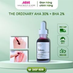 Tinh Chất Tẩy Da Chết Hóa Học The Ordinary AHA 30% + BHA 2% - Giải Pháp Lột Tẩy Da Tại Nhà, 30ml Chăm Sóc Da Mịn Màng, Nguyên Chất 100%