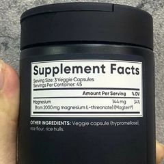 Viên uống Magtein Magnesium L-Threonate 2000mg - Tăng cường trí nhớ, hỗ trợ giấc ngủ và cải thiện sức khỏe não bộ từ Sports Research