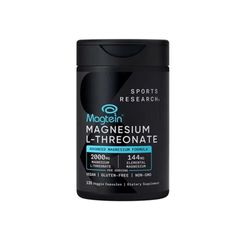 Viên uống Magtein Magnesium L-Threonate 2000mg - Tăng cường trí nhớ, hỗ trợ giấc ngủ và cải thiện sức khỏe não bộ từ Sports Research