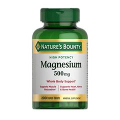 Viên uống Magnesium 500mg Nature's Bounty 200 viên - Hỗ trợ sức khỏe, cải thiện giấc ngủ và chức năng thần kinh