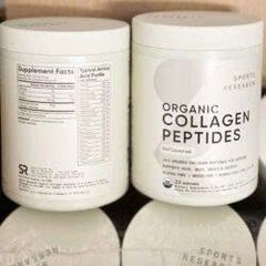 Bột Collagen Hữu Cơ Sports Research Unflavored 227g - Tăng Cường Sức Khỏe Da, Xương Khớp và Tóc, Bổ Sung Collagen Tự Nhiên