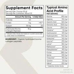 Bột Collagen Hữu Cơ Sports Research Unflavored 227g - Tăng Cường Sức Khỏe Da, Xương Khớp và Tóc, Bổ Sung Collagen Tự Nhiên