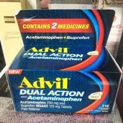 Viên giảm đau Advil Dual Action Acetaminophen 250mg & Ibuprofen 125mg - Giảm Đau Nhanh Chóng Hiệu Quả 216 Viên