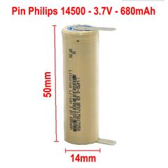 Pin Philips 14500 AA 3.7V 680mAh - Pin Lithium cho Bàn chải Đánh Răng, Tông đơ, Máy Cạo Râu, Hiệu Suất Cao, Sử Dụng Bền Bỉ