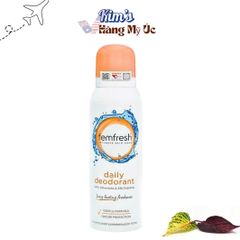 Xịt Khử Mùi Femfresh Daily Deodorant Spray 125ml - Thơm Mát Vùng Kín, Dịu Nhẹ, Kiểm Nghiệm Phụ Khoa, An Toàn Với Da Nhạy Cảm