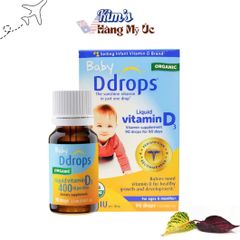 Vitamin D3 cho Bé Baby Ddrops - 400 IU, 90 Giọt, Hỗ Trợ Phát Triển Xương Và Tăng Cường Miễn Dịch Cho Trẻ Sơ Sinh