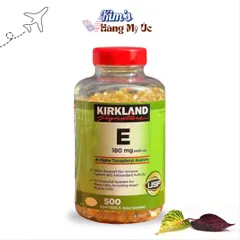 Vitamin E Kirkland 180mg (500 viên) - Hỗ trợ làm đẹp da, chống lão hóa, cải thiện sức khỏe tổng thể, chất lượng cao, 100% tự nhiên