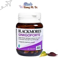 Viên uống Blackmores Ginkgoforte 40 viên - Hỗ trợ trí não, cải thiện trí nhớ và tuần hoàn máu não, sản phẩm nhập khẩu Úc
