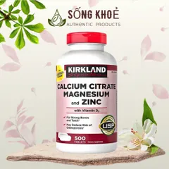 Viên uống Kirkland Calcium Citrate Magnesium Zinc - Hỗ trợ xương, cơ, miễn dịch, hấp thu tối ưu (500 viên)