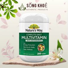 Viên Uống Vitamin Tổng Hợp Nature’s Way Complete Daily Multivitamin - 200 Viên Bổ Sung Vitamin và Khoáng Chất cho Sức Khỏe Hàng Ngày