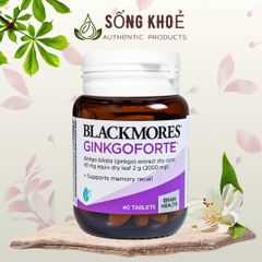 Viên Uống Blackmores GinkgoForte 40 Viên - Hỗ Trợ Cải Thiện Trí Nhớ, Tăng Cường Tuần Hoàn Máu Não, Duy Trì Chức Năng Nhận Thức