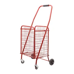 Xe Đi Chợ Đỏ Handomart - Xe Kéo 4 Bánh Chắc Chắn, Giỏ Rộng, Dễ Di Chuyển - Đồ Gia Dụng Thời Trang Cho Mọi Người