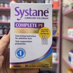 100% hàng mỹ- Systane Complete PF 30 ống – nước nhỏ mắt dưỡng ẩm, giảm khô rát và bảo vệ mắt nhạy cảm