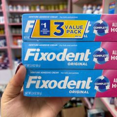Kem dán răng giả Fixodent Original Complete 3 tuýp - Bám chắc 24 giờ, thoải mái, an toàn cho nướu - Giải pháp cho người dùng răng giả