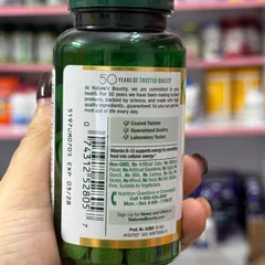 Viên uống Nature’s Bounty B12 1000mcg 200 viên - Tăng năng lượng, hỗ trợ trí nhớ và tuần hoàn máu cho người ăn chay