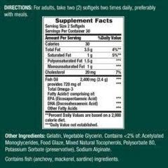 Viên Uống Dầu Cá Nature's Bounty Fish Oil 1200 mg - Hỗ Trợ Tim Mạch và Não Bộ, 60 Viên Mỹ Chính Hãng