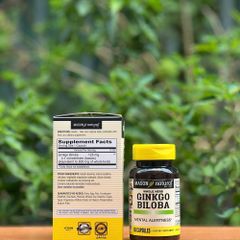 Viên uống Ginkgo Biloba Mason Natural 60 viên - Hỗ trợ trí nhớ, tập trung, chống oxy hóa, sức khỏe não bộ và tuần hoàn máu