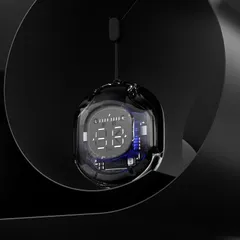 Tai nghe Bluetooth KY9 Mini Trong Suốt - Khử Tiếng Ồn, Màn Hình Kỹ Thuật Số, Tích Hợp Micro, Thời Gian Sử Dụng 5 Giờ