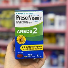 Viên Uống Bổ Mắt Bausch + Lomb PreserVision AREDS 2 Formula 140 Viên - Hỗ Trợ Tăng Cường Thị Lực, Giảm Nguy Cơ Thoái Hóa Điểm Vàng