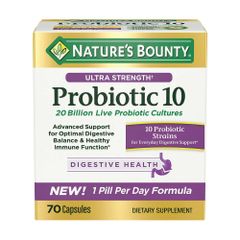 Viên uống Probiotic 10 hỗ trợ tiêu hóa và đường ruột 70 viên - Nature’s Bounty Mỹ, men vi sinh cho người lớn, miễn dịch khỏe mạnh