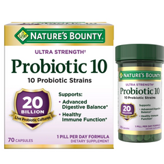 Viên uống Probiotic 10 hỗ trợ tiêu hóa và đường ruột 70 viên - Nature’s Bounty Mỹ, men vi sinh cho người lớn, miễn dịch khỏe mạnh