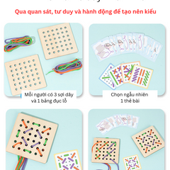 Trò Chơi Xỏ Dây Montessori - Rèn Luyện Kỹ Năng Vận Động Tinh và Tư Duy Logic Cho Bé Từ 3 Tuổi
