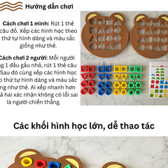 Bộ Đồ Chơi Xếp Hình Thông Minh Gấu Nhỏ - Hỗ Trợ Phát Triển Trí Tuệ và Tăng Cường Phản Xạ Cho Bé 2 Người Chơi